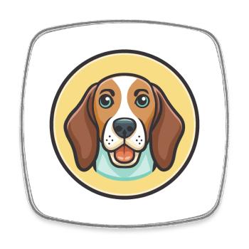 Estnische Windhund Rasse Karikatur Kawaii Clipart - Viereckiger Kühlschrankmagnet - Weiß - Vorne