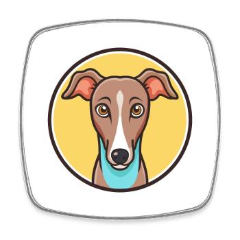 Englische Whippet Hunderasse Cartoon Kawaii Clipart - Viereckiger Kühlschrankmagnet - Weiß - Vorne