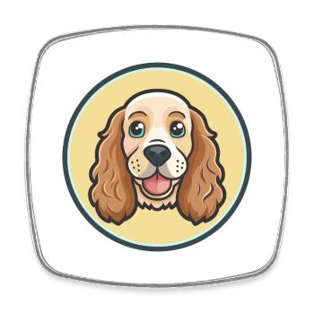 Cocker anglais Spaniel Chien Race Dessin animé Kawaii - Magnet carré - blanc - Devant