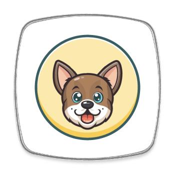 Dunker Hund Rasse Cartoon Kawaii Clipart Tier Haustier - Viereckiger Kühlschrankmagnet - Weiß - Vorne