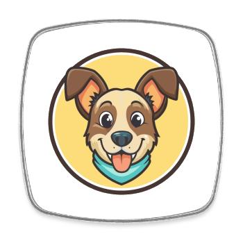Drever Hund Rasse Cartoon Kawaii Clipart Tier Haustier - Viereckiger Kühlschrankmagnet - Weiß - Vorne