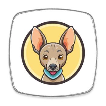 Ecuadorian Hairless Dog Breed Funny Cartoon Kawaii - Square fridge magnet - white - Front