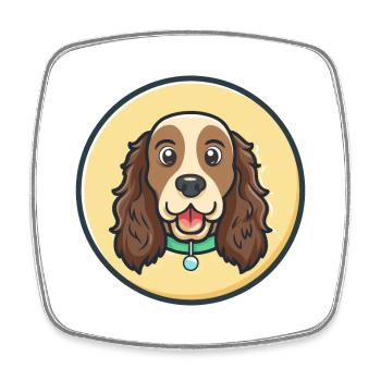 Field Spaniel Hund Rasse Cartoon Kawaii Clipart Haustier - Viereckiger Kühlschrankmagnet - Weiß - Vorne