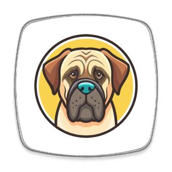 Englische Dogge Hund Rasse Karikatur Kawaii Clipart - Viereckiger Kühlschrankmagnet - Weiß - Vorne