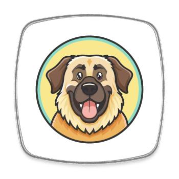 Estrela Mountain Dog Breed Cartoon Kawaii Clipart - Square fridge magnet - white - Front
