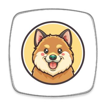 Finnischer Spitz Hund Rasse Cartoon Kawaii Clipart Haustier - Viereckiger Kühlschrankmagnet - Weiß - Vorne