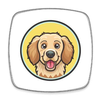 Fauve De Bretagne Dog Breed Cartoon Kawaii Clipart - Square fridge magnet - white - Front