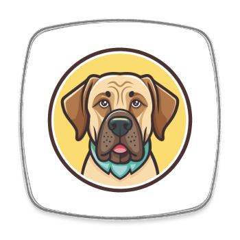 Brasileiro Chien Race Dessin animé Kawaii Clipart - Magnet carré - blanc - Devant