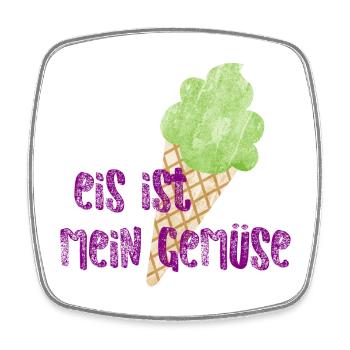Eis coole lustige Sprüche Gemüse schlecken Eiskrem - Viereckiger Kühlschrankmagnet - Weiß - Vorne