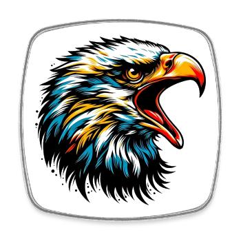 Aigle - Magnet carré - blanc - Devant