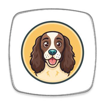 French Spaniel Dog Breed Cartoon Kawaii Clipart - Square fridge magnet - white - Front