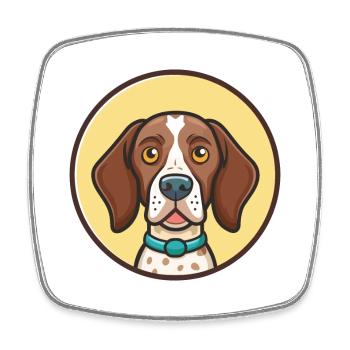 Français Gascogne Pointer Chien Race Dessin Animé Kawaii - Magnet carré - blanc - Devant