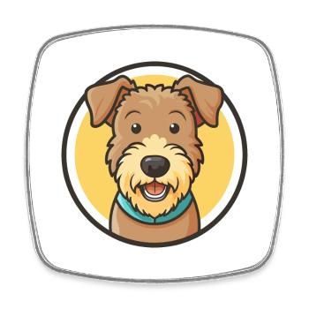 Lakeland Terrier Chien Race Dessin animé Kawaii Clipart - Magnet carré - blanc - Devant