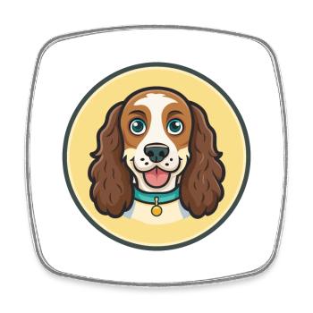 German Spaniel Dog Breed Cartoon Kawaii Clipart - Square fridge magnet - white - Front