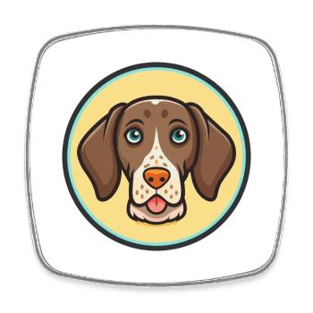 German Shorthaired Pointer Dog Breed Funny Cartoon - Square fridge magnet - white - Front