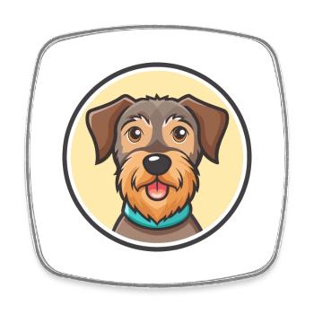 Deutscher Jagdterrier Hunderasse Karikatur Kawaii - Viereckiger Kühlschrankmagnet - Weiß - Vorne
