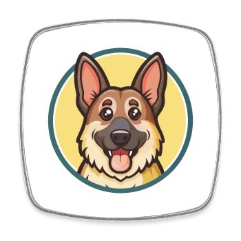 Deutscher Schafpudel Hunderasse Karikatur Kawaii - Viereckiger Kühlschrankmagnet - Weiß - Vorne
