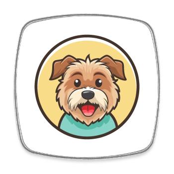 Glen Of Imaal Terrier Chien Race Dessin Animé Kawaii Pet - Magnet carré - blanc - Devant