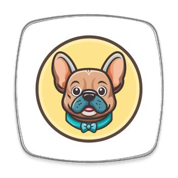 Grand Bleu De Gascogne Dog Breed Cartoon Kawaii - Square fridge magnet - white - Front