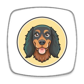 Gordon Setter Chien Race Dessin animé Kawaii Clipart Animal de compagnie - Magnet carré - blanc - Devant