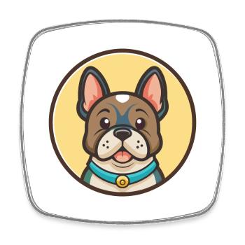Gascon Saintongeois Chien Race Drôle Dessin Animé Kawaii - Magnet carré - blanc - Devant