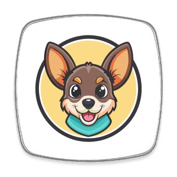 Majorque ratter chien race dessin animé Kawaii Clipart - Magnet carré - blanc - Devant