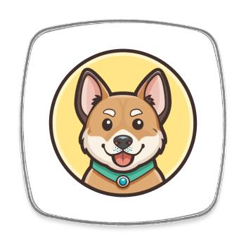Milieu Asiatique Ovtcharka Chien Race Dessin Animé Kawaii - Magnet carré - blanc - Devant