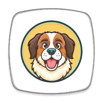 Moskau Wachhund Hunderasse Cartoon Kawaii Clipart - Viereckiger Kühlschrankmagnet - Weiß - Vorne