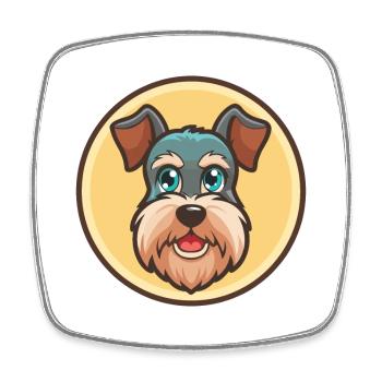 Mittelschnauze Hunderasse Cartoon Kawaii Clipart - Viereckiger Kühlschrankmagnet - Weiß - Vorne