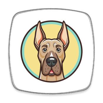 Great Dane Dog Breed Cartoon Kawaii Clipart Animal - Square fridge magnet - white - Front