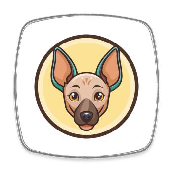 Mexikanische haarlose Hunderasse Cartoon Kawaii Clipart - Viereckiger Kühlschrankmagnet - Weiß - Vorne