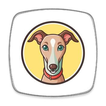 Lurcher Hunderasse Cartoon Figur Kawaii Clipart - Viereckiger Kühlschrankmagnet - Weiß - Vorne