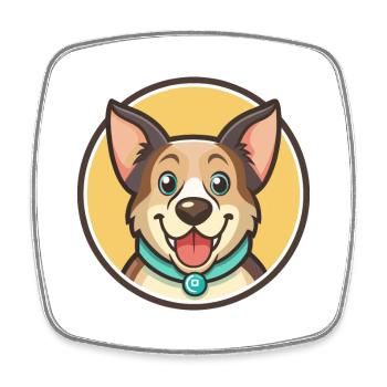 Laufhund Hunderasse Bunte Karikatur Kawaii Clipart - Viereckiger Kühlschrankmagnet - Weiß - Vorne