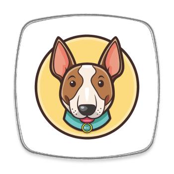 Miniatur Bullterrier Hund Rasse Karikatur Kawaii - Viereckiger Kühlschrankmagnet - Weiß - Vorne