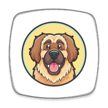 Leonberger Dog Breed Cartoon Kawaii Clipart Animal - Square fridge magnet - white - Front