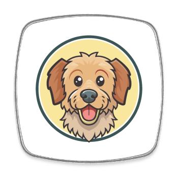 Griffon Fauve De Bretagne Dog Breed Cartoon Kawaii - Square fridge magnet - white - Front
