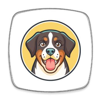 Grand Bouvier Suisse Race Dessin Animé Kawaii - Magnet carré - blanc - Devant