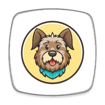 Griffon Bleu De Gascogne Dog Breed Cartoon Kawaii - Square fridge magnet - white - Front