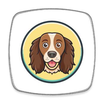 Deutsch Langhaar Vorstehhund Rasse Karikatur Kawaii - Viereckiger Kühlschrankmagnet - Weiß - Vorne
