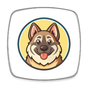 Hallefors Elkhound Dog Breed Cartoon Kawaii - Square fridge magnet - white - Front