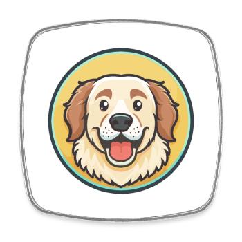 Grande Pyrénées Chien Race Dessin animé Kawaii Clipart - Magnet carré - blanc - Devant