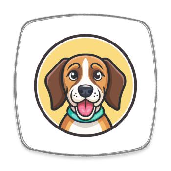 Lévrier letton chien race dessin animé Kawaii Clipart animal de compagnie - Magnet carré - blanc - Devant
