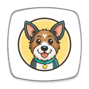Gull Terrier Chien Race Dessin animé Kawaii Clipart Animal de compagnie - Magnet carré - blanc - Devant