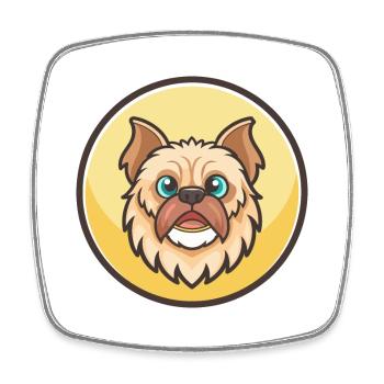 Griffon Nivernais Hunderasse Cartoon Kawaii Clipart - Viereckiger Kühlschrankmagnet - Weiß - Vorne