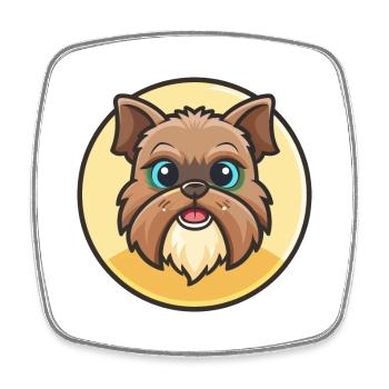 Griffon Bruxellois Hunderasse Karikatur Kawaii - Viereckiger Kühlschrankmagnet - Weiß - Vorne