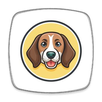 Halden Hound Chien Race Dessin animé Kawaii Clipart Animal de compagnie - Magnet carré - blanc - Devant