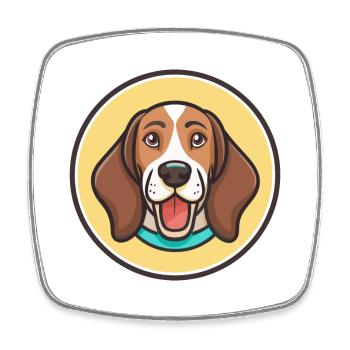 Hanover Hound Chien Race Dessin animé Kawaii Clipart Animal de compagnie - Magnet carré - blanc - Devant