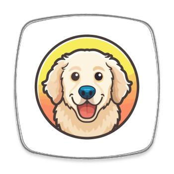 Kuvasz Ungarische Hunderasse Cartoon Kawaii Clipart - Viereckiger Kühlschrankmagnet - Weiß - Vorne