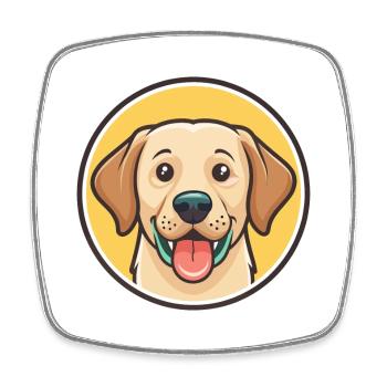 Labrador Hunderasse Bunte Karikatur Kawaii Clipart - Viereckiger Kühlschrankmagnet - Weiß - Vorne