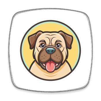 Majorque Mastiff Chien Race Dessin animé Kawaii Clipart - Magnet carré - blanc - Devant